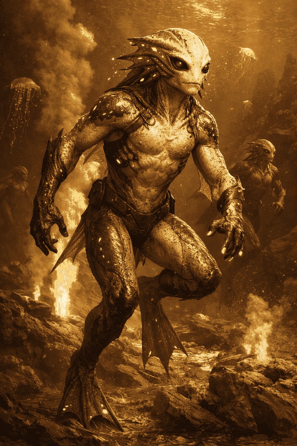 Aru'thall of the Arulen on the sea floor
